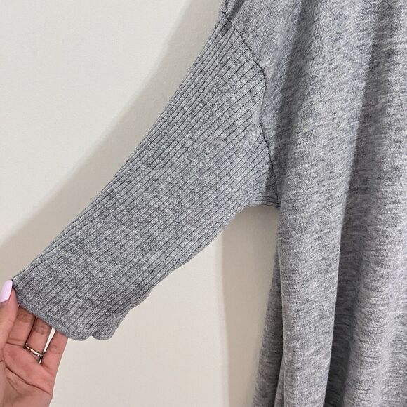 Echo Essential Open Cardigan Grey Heather Size XS / S Minimalist Long Sweater - Picture 4 of 7